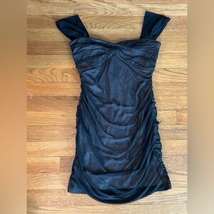 Elegant Black Ruched Dress